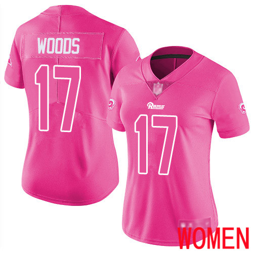 Los Angeles Rams Limited Pink Women Robert Woods Jersey NFL Football 17 Rush Fashion